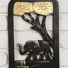 Панно дерево "Слоны" 50х18х1 см - Фото 3