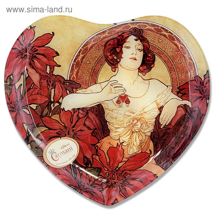 Тарелка в форме сердца «Рубин», 25х23 см - Фото 1