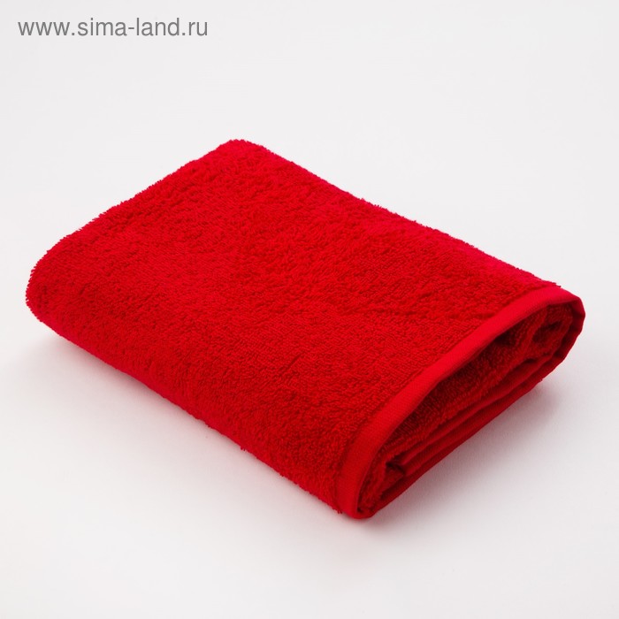 Полотенце махровое Экономь и Я 50х90 см, цв. бордо, 320 г/м² - Фото 1