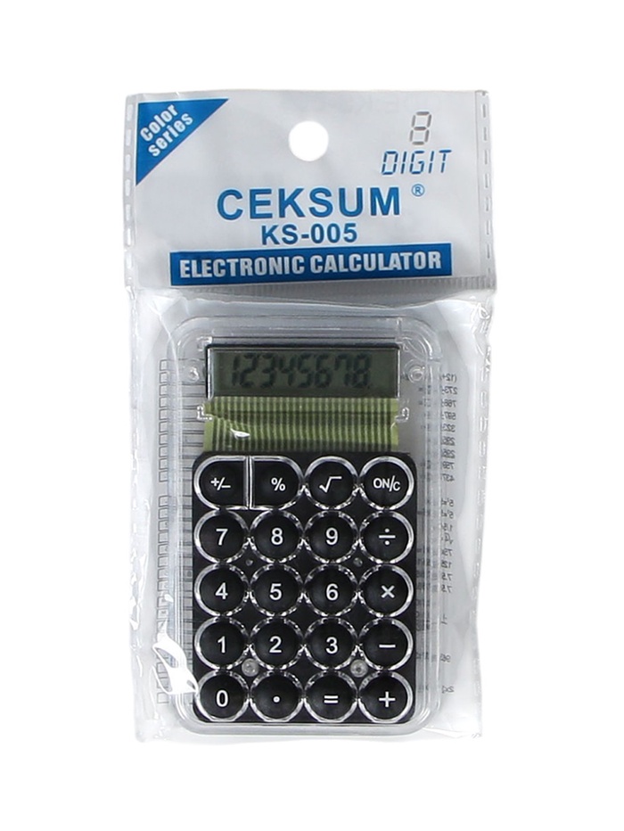 Калькулятор настольный 8-разрядный, KS-005, прозрачный корпус, чёрные кнопки - фото 51860752