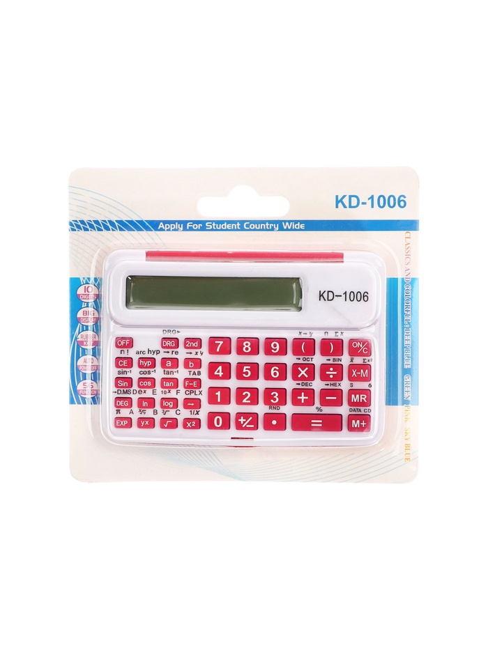 Калькулятор инженерный 10-разрядный, KENKO, 1006 корпус розовый - Фото 1