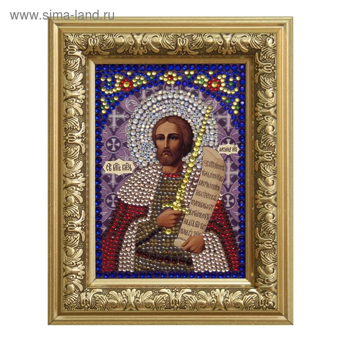 Набор для создания иконы из страз "Святой Александр", полное заполнение - Фото 1