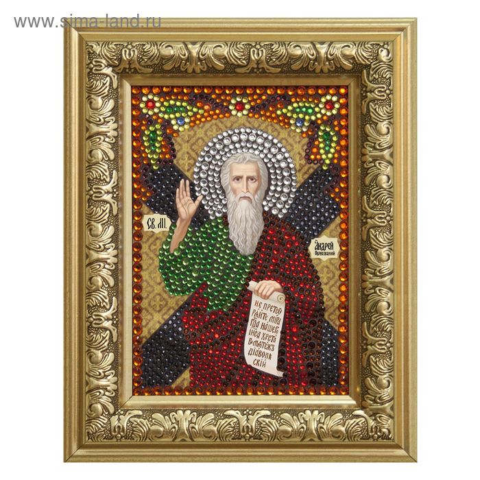 Набор для создания иконы из страз "Святой Андрей", полное заполнение - Фото 1