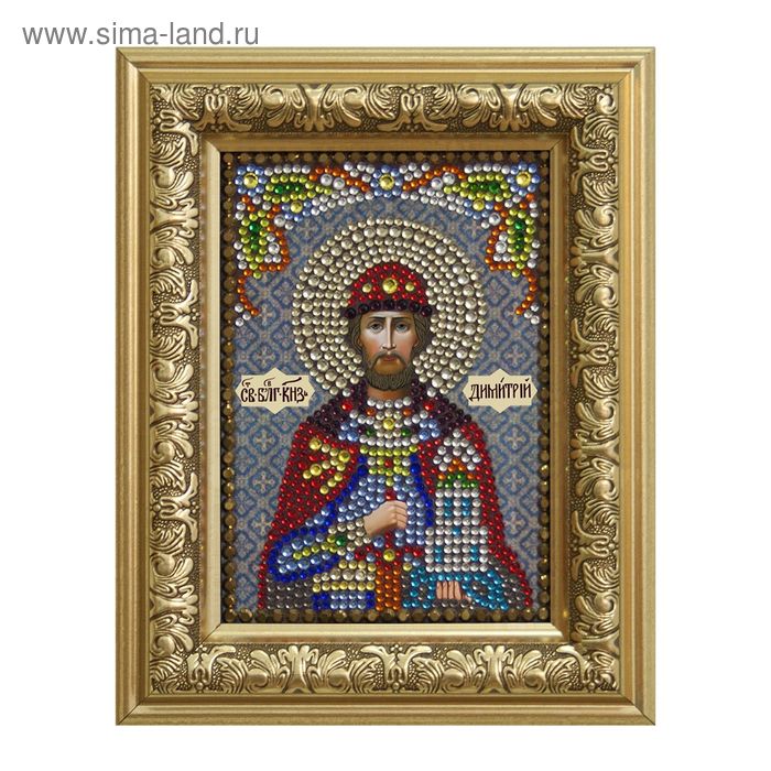 Набор для создания иконы из страз "Святой Дмитрий", полное заполнение - Фото 1