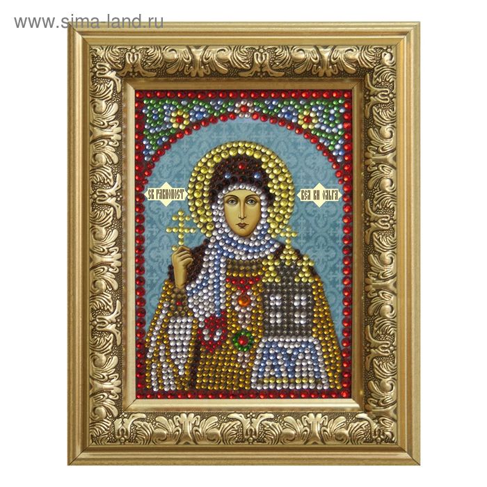 Набор для создания иконы из страз "Святая Ольга", полное заполнение - Фото 1