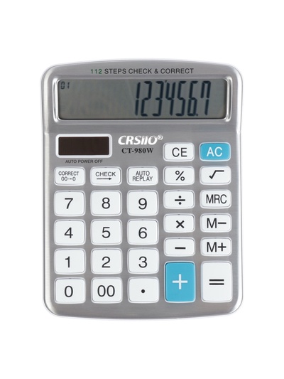 Калькулятор настольный 12-разрядный CT-980W, корпус серебристый