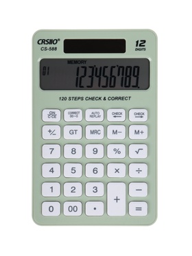 Калькулятор настольный 12-разрядный CS-588, корпус зеленый 259720