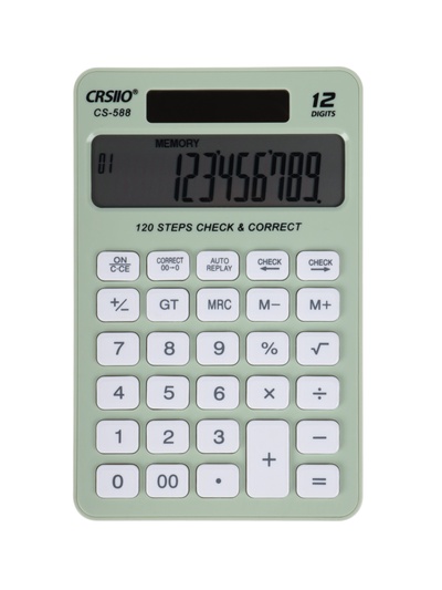 Калькулятор настольный 12-разрядный CS-588, корпус зеленый
