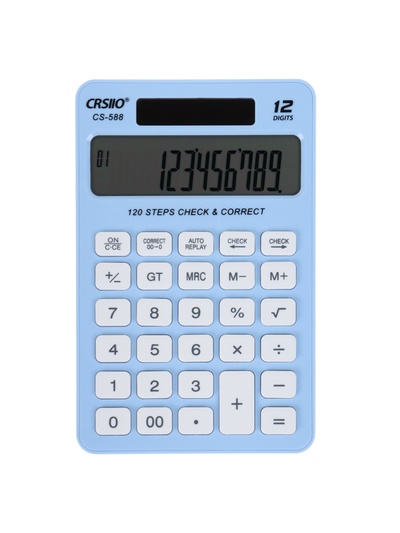 Калькулятор настольный 12-разрядный CS-588, корпус голубой