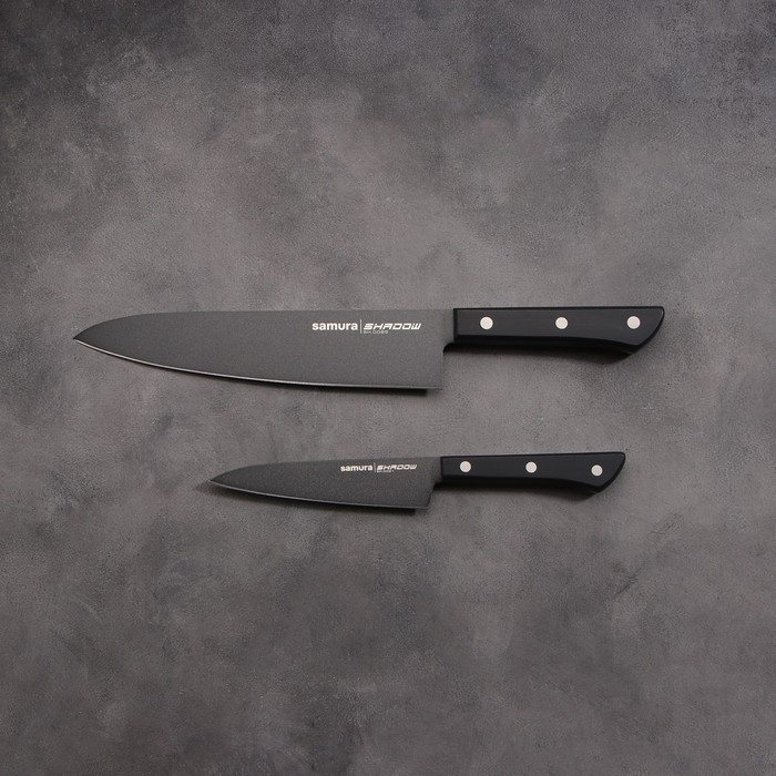 Набор ножей Samura SHADOW, 2 шт, лезвие: 12 см, 20,8 см - фото 1884759953
