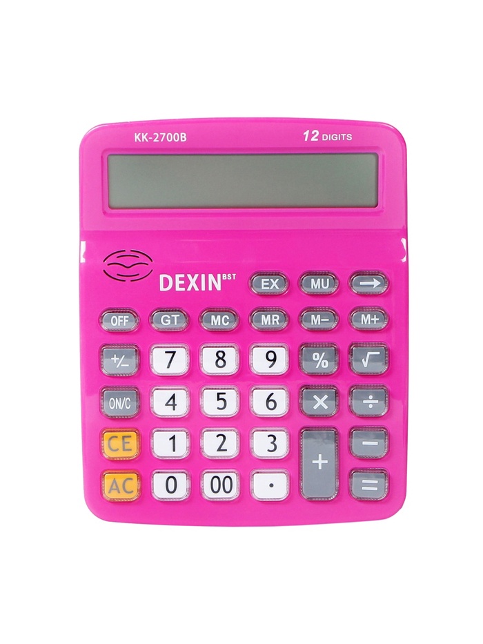 Калькулятор настольный 12-разрядный КК-2700 В, малиновый - Фото 1