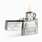 Зажигалка бензиновая "Джип", в подарочной коробке, серебристая - Фото 2