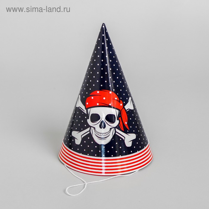 Колпак бумажный «Настоящий пират!», набор 6 шт. - Фото 1