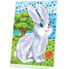 Аппликация перьями и стразами для детей «Зайчик», набор для творчества - Фото 6