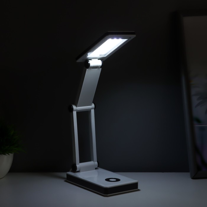 Настольная лампа складная "Современный" 30хLED от бат./USB бело-черн. 24х7х12,5 см RISALUX - фото 1906835108