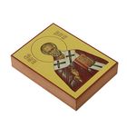 Икона освящённая свт. Николай поясной (на желтом фоне) 95х140 - Фото 2