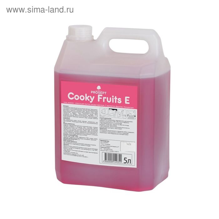 Гель эконом для мытья посуды вручную Cooky Fruits E, аромат фруктов. Концентрат, 5л   1284672   1891 - Фото 1