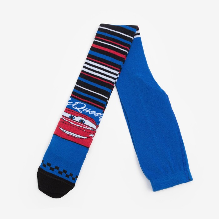 Колготки Тачки, Дисней "Полоса", синий, 92-98 см - Фото 1