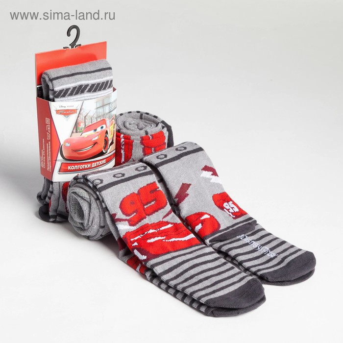 Колготки детские "Молния" Тачки, Дисней, рост 92-98 см, 80% хл.,17% п/а, 3% эл. - Фото 1