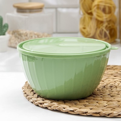 Салатник с крышкой Giaretti Fiesta, 1.7 л, пластик, МИКС