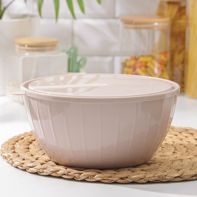 Салатник с крышкой Giaretti Fiesta, 2.8 л, пластик, МИКС