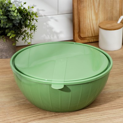 Салатник с крышкой Giaretti Fiesta, 5 л, пластик, микс