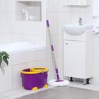 Набор для уборки: ведро на ножках с педальным отжимом и металлической центрифугой 8,5 л, швабра, запасная насадка из микрофибры, цвет МИКС - Фото 2