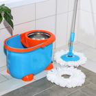 Набор для уборки: ведро на ножках с педальным отжимом и металлической центрифугой 8,5 л, швабра, запасная насадка из микрофибры, цвет МИКС - Фото 11