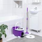 Набор для уборки: ведро на ножках с педальным отжимом и металлической центрифугой 8,5 л, швабра, запасная насадка из микрофибры, цвет МИКС - Фото 14