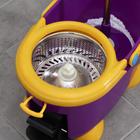 Набор для уборки: ведро на ножках с педальным отжимом и металлической центрифугой 8,5 л, швабра, запасная насадка из микрофибры, цвет МИКС - Фото 4