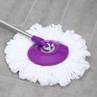 Набор для уборки: ведро на ножках с педальным отжимом и металлической центрифугой 8,5 л, швабра, запасная насадка из микрофибры, цвет МИКС - Фото 7