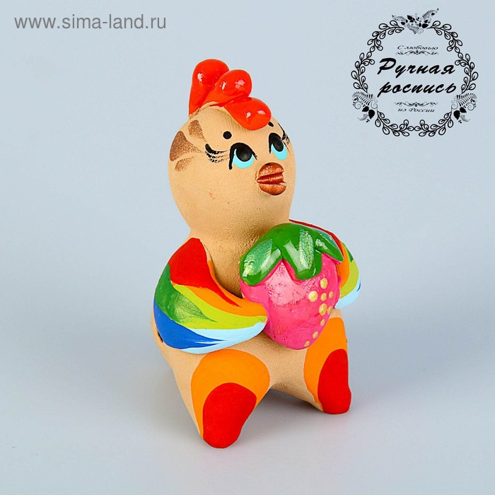 Ковровская глиняная игрушка-свисток "Петушок" микс - Фото 1