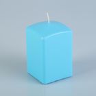 Свеча куб, голубая, лакированная, 7х7см - Фото 2