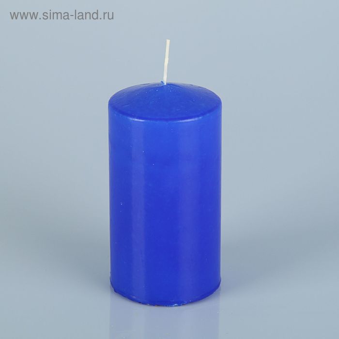Свеча - цилиндр, лак, 80*150 синий - Фото 1