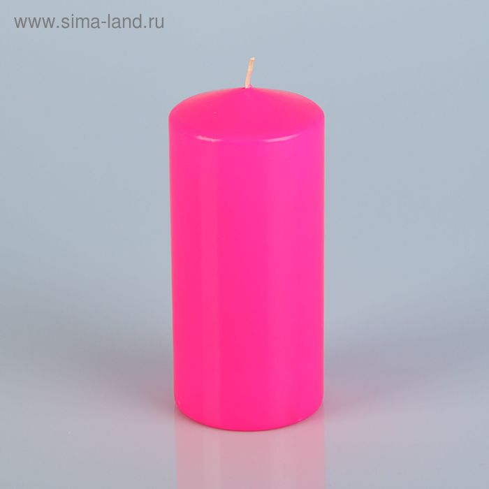 Свеча - цилиндр, лак, 80*180 розовый - Фото 1