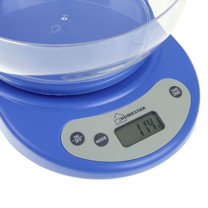 Весы кухонные HOMESTAR HS-3001, электронные, до 5 кг, автоотключение, голубые - фото 1889181250