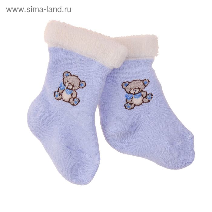 Носки детские махровые, голубой, размер 4-6 (0-3 мес) - Фото 1