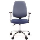 Кресло для оператора EChair-214 AL синее/голубое (ткань/металл) - Фото 2