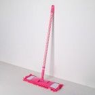 Швабра для мытья пола плоская Доляна «Горошек», насадка микрофибра букли 42×12 см, телескопическая ручка 72-121 см, цвет МИКС - Фото 1