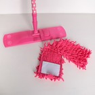 Швабра для мытья пола плоская Доляна «Горошек», насадка микрофибра букли 42×12 см, телескопическая ручка 72-121 см, цвет МИКС - Фото 3