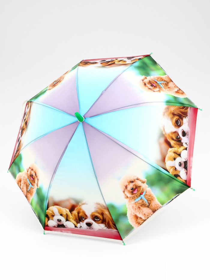 Зонт - трость детский «Зверюшки», полуавтоматический, 8 спиц, R=41/47 см, d=82 см, МИКС - Фото 1