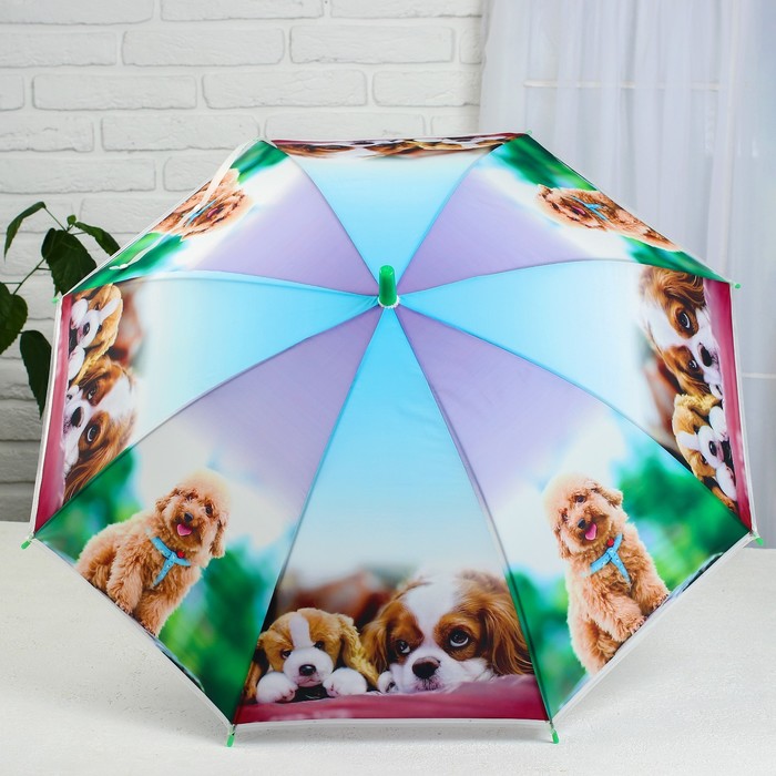 Зонт детский полуавтоматический «Милые зверюшки», r=41см, со свистком, цвет МИКС - фото 1905386071