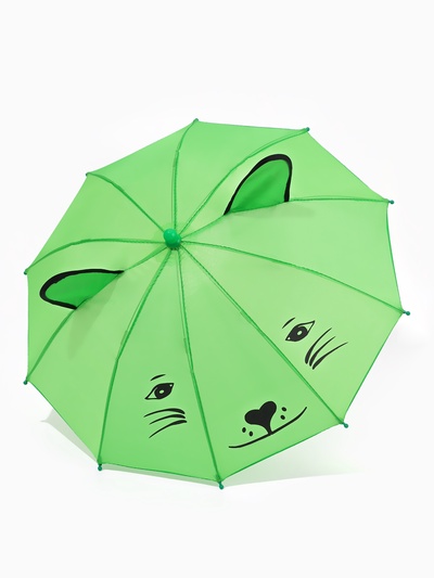 Зонт детский механический «Животные», r — 24 см, с ушками, цвет МИКС