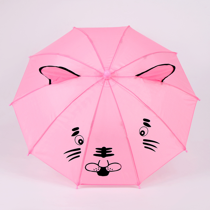 Зонт детский механический «Животные», r=25см, с ушками, цвет МИКС - фото 1905386099