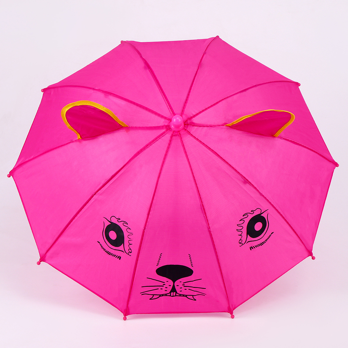 Зонт детский механический «Животные», r=25см, с ушками, цвет МИКС - фото 1905386103