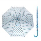 Зонт детский полуавтоматический "Горошек", r=45см, цвет голубой - Фото 1