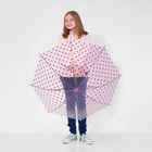 Зонт детский полуавтоматический "Горошек", r=45см, цвет красный - Фото 2