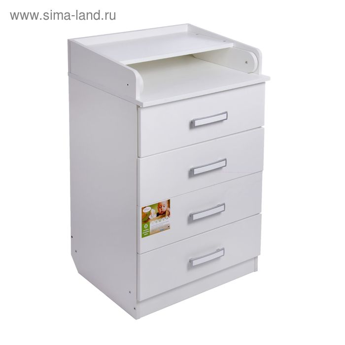 Комод детский пеленальный Фея 1560, 4 выдвижных ящика, цвет белый - Фото 1