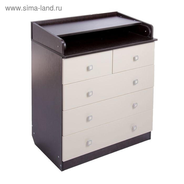 Комод детский с пеленальным столиком 804 «Фея 1780», 5 выдвижных ящиков, цвет венге/бежевый - Фото 1