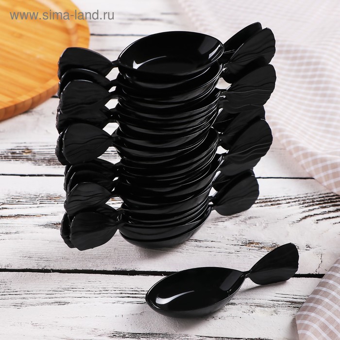 Форма одноразовая для фуршетов Fish, 20 мл, 12 см, цвет чёрный - Фото 1